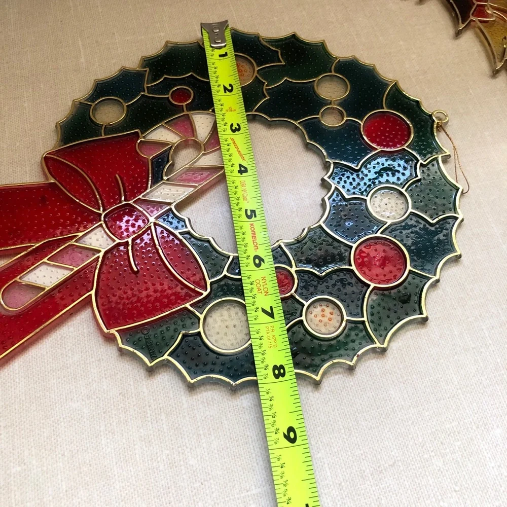 Vintage SNP 1985 Christmas Hanging Decorations Lot (3)‎ Wreath trees